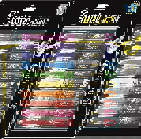 Liquid Pen Style Highlighters, Assorted Ink Colors, Chisel Tip, Assorted Barrel Colors, 10/Set